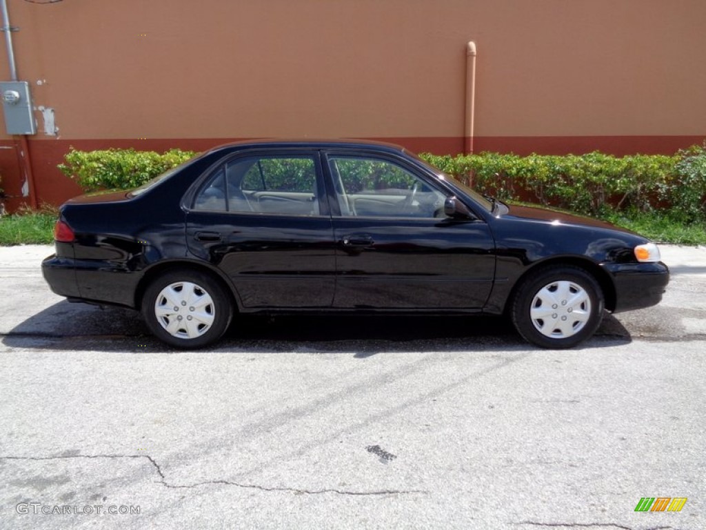 1999 Corolla CE - Satin Black Metallic / Pebble Beige photo #11