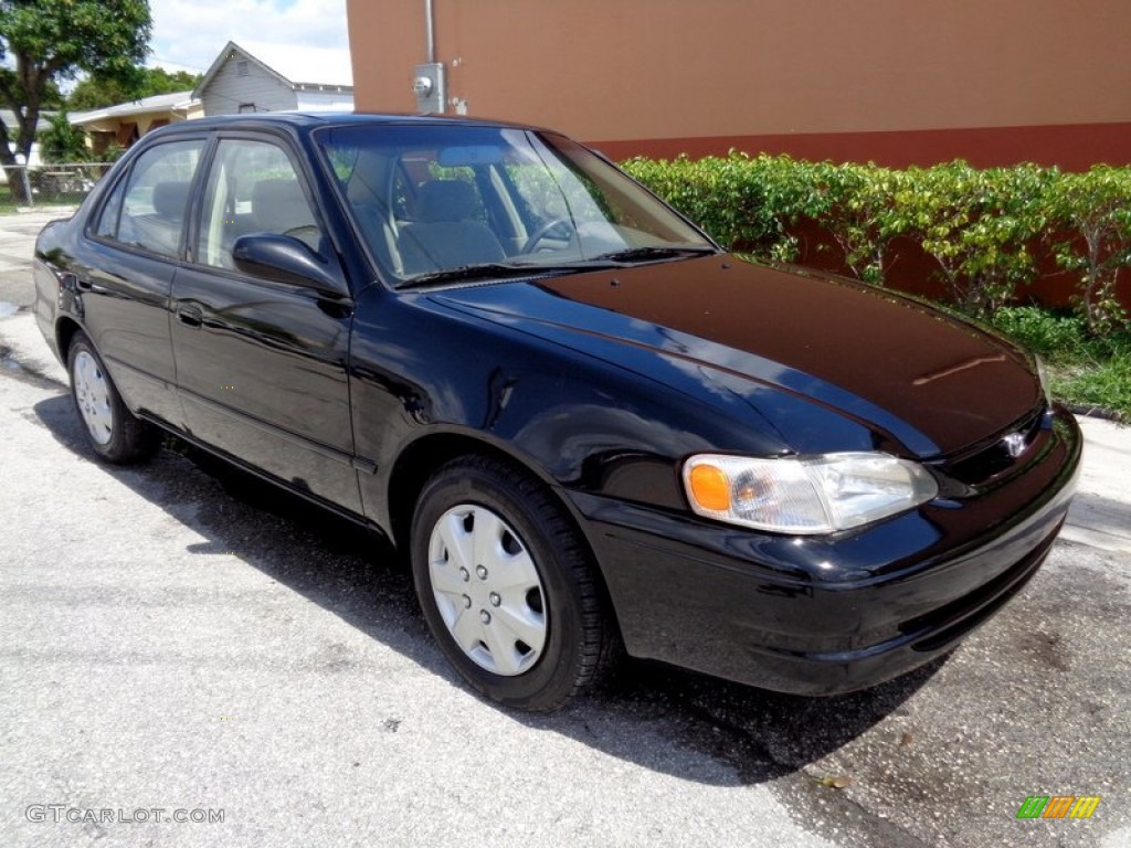 1999 Corolla CE - Satin Black Metallic / Pebble Beige photo #13