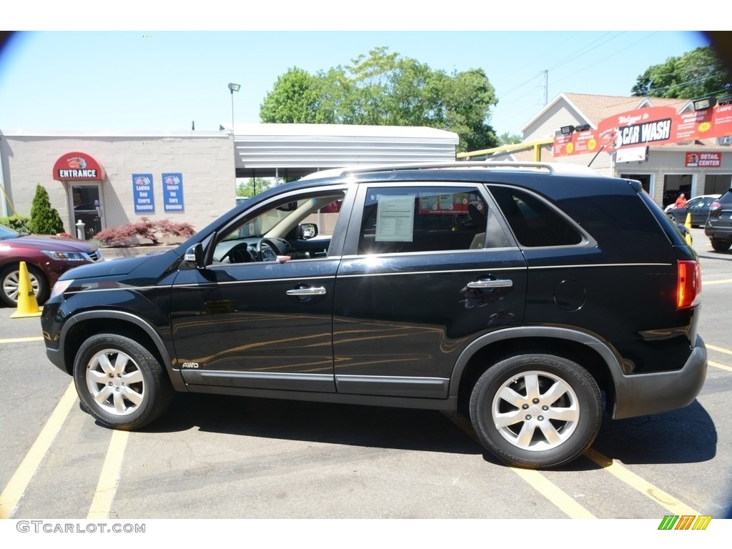 2011 Sorento LX AWD - Ebony Black / Beige photo #11