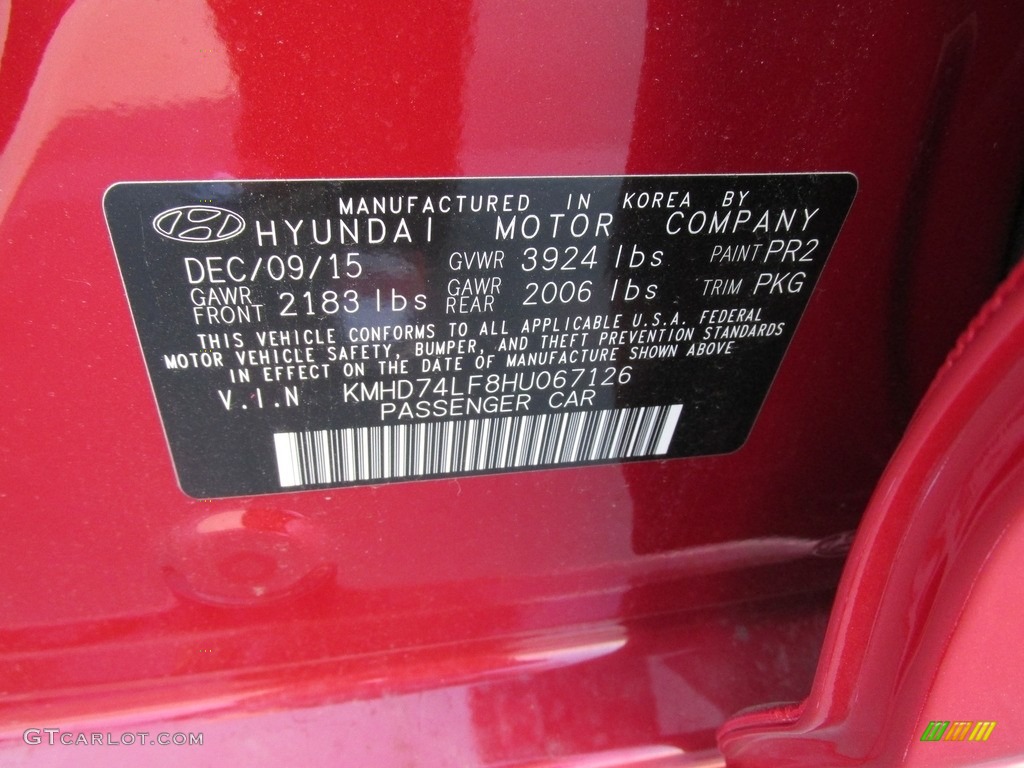 2017 Elantra SE - Red / Gray photo #31