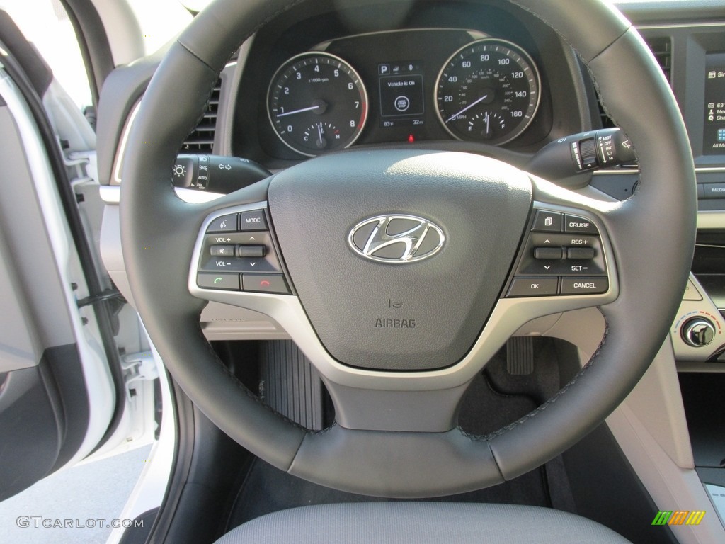 2017 Hyundai Elantra Eco Gray Steering Wheel Photo #114001501