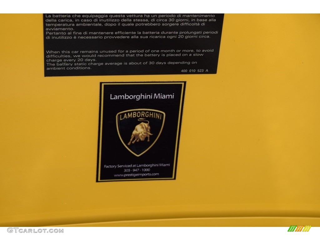 2013 Lamborghini Gallardo LP 550-2 Spyder Info Tag Photo #114008068