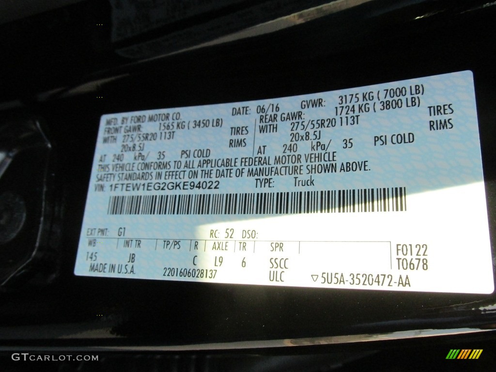 2016 F150 XLT SuperCrew 4x4 - Shadow Black / Black photo #37