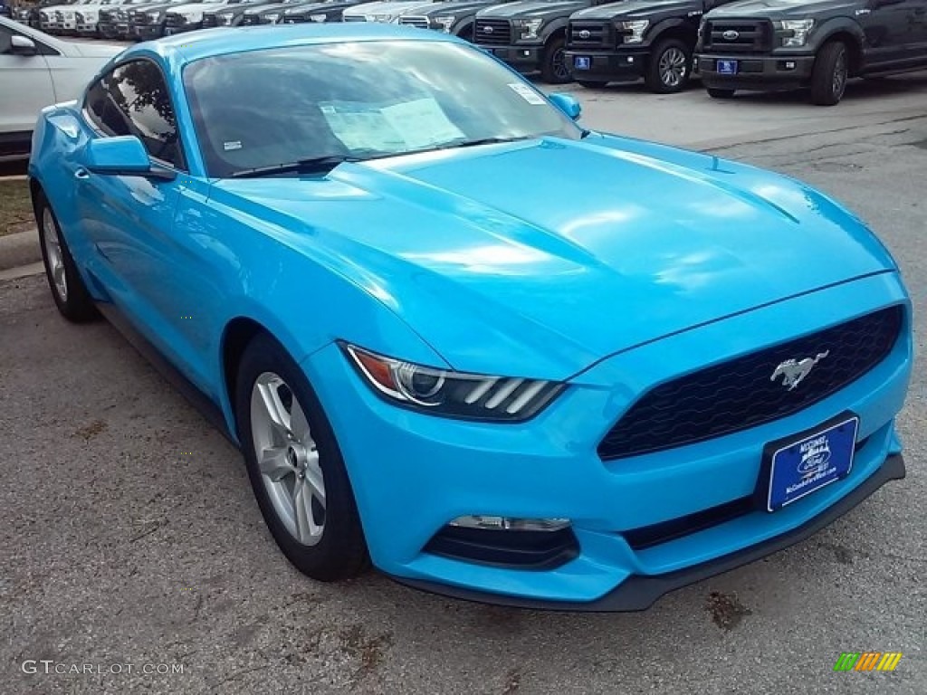 2017 Mustang V6 Coupe - Grabber Blue / Ebony photo #1