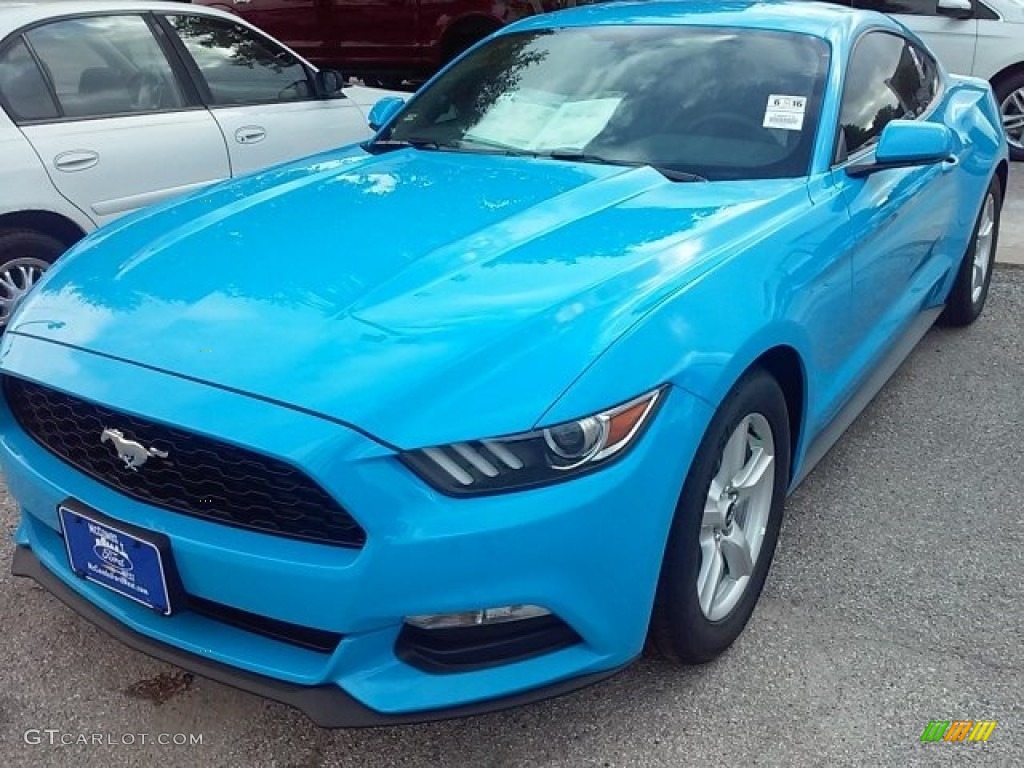 2017 Mustang V6 Coupe - Grabber Blue / Ebony photo #8