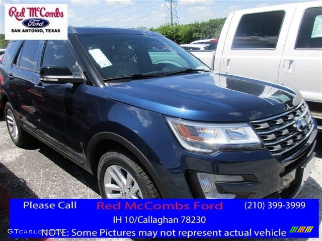 2016 Explorer XLT - Blue Jeans Metallic / Medium Light Camel photo #1