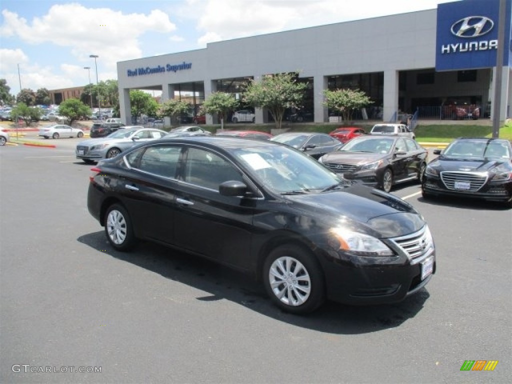 2014 Sentra S - Super Black / Charcoal photo #2