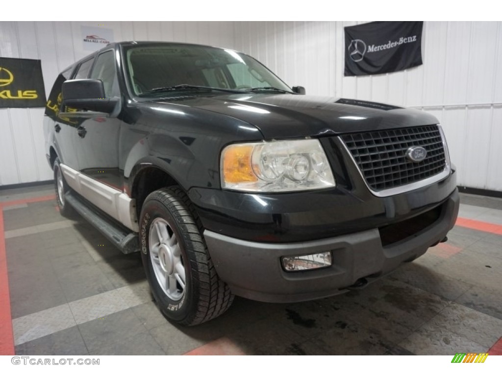 2003 Expedition XLT 4x4 - Black Clearcoat / Flint Grey photo #5