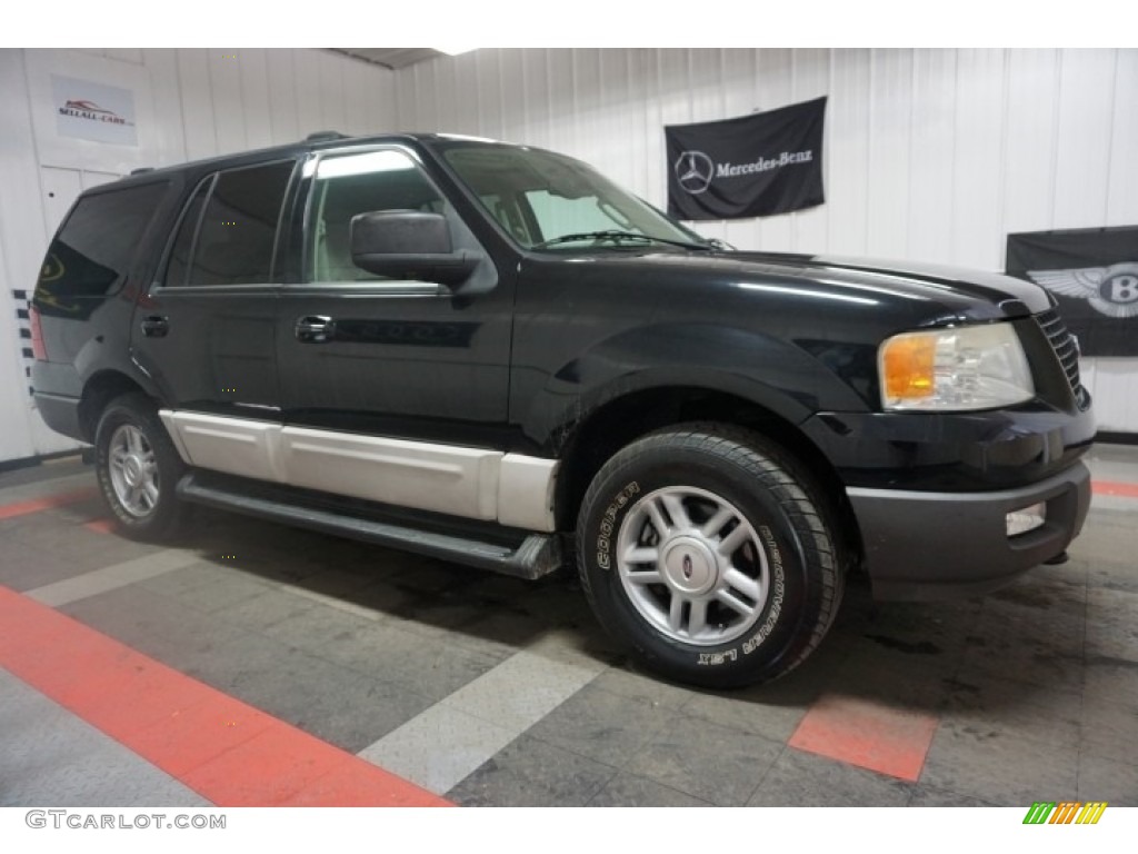 2003 Expedition XLT 4x4 - Black Clearcoat / Flint Grey photo #6