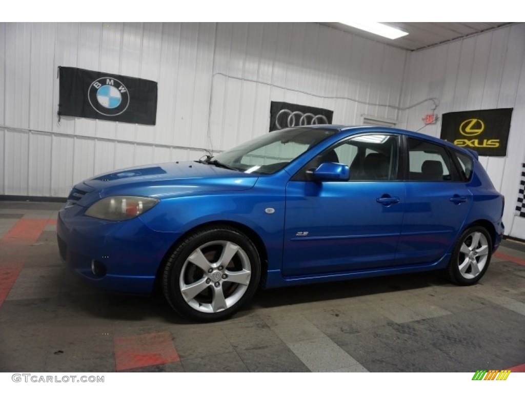 2005 MAZDA3 s Hatchback - Strato Blue Mica / Black/Blue photo #2