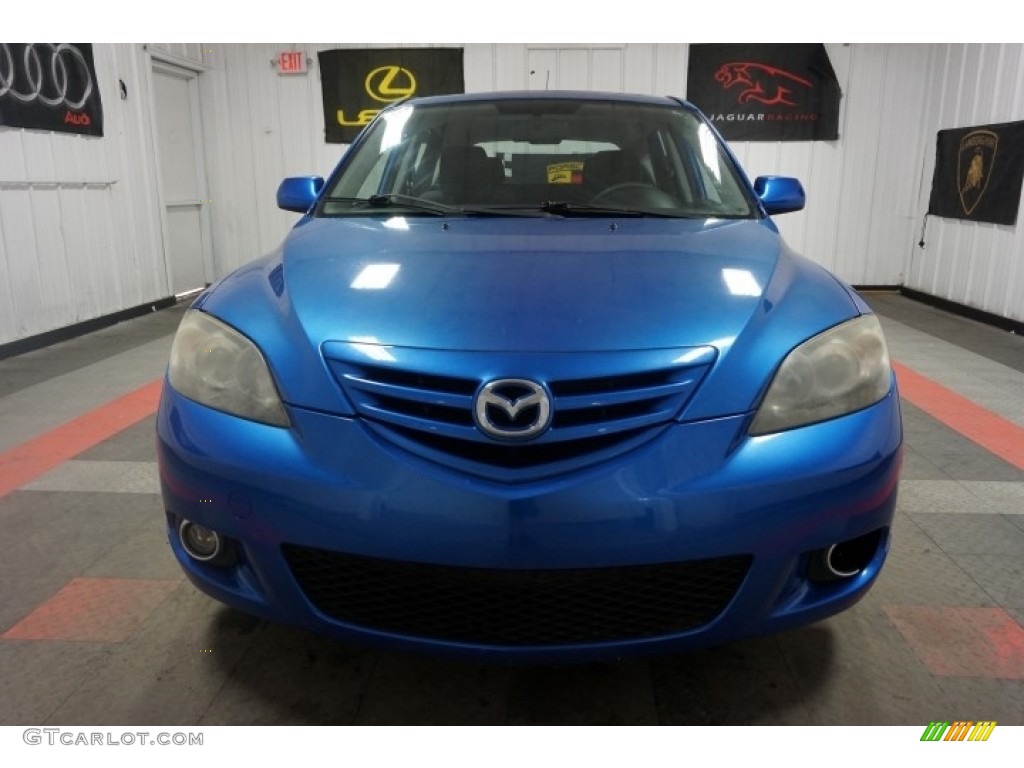 2005 MAZDA3 s Hatchback - Strato Blue Mica / Black/Blue photo #4
