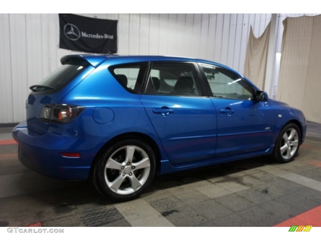 2005 MAZDA3 s Hatchback - Strato Blue Mica / Black/Blue photo #7