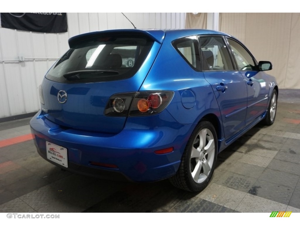 2005 MAZDA3 s Hatchback - Strato Blue Mica / Black/Blue photo #8