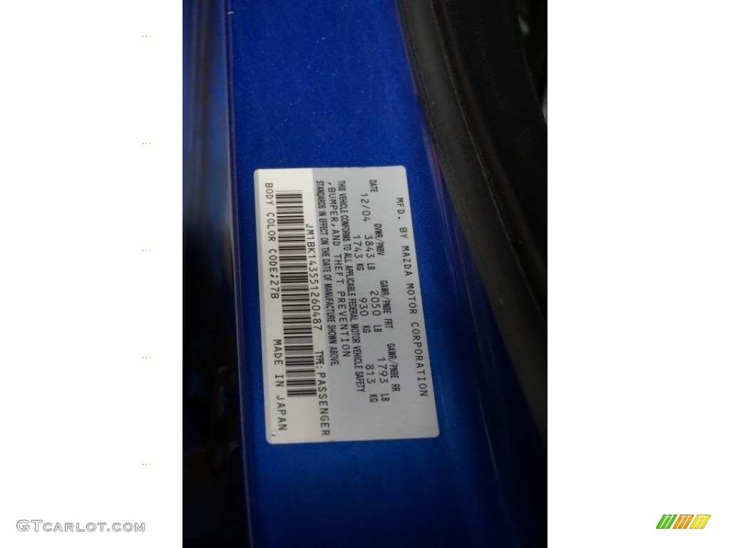2005 MAZDA3 s Hatchback - Strato Blue Mica / Black/Blue photo #14