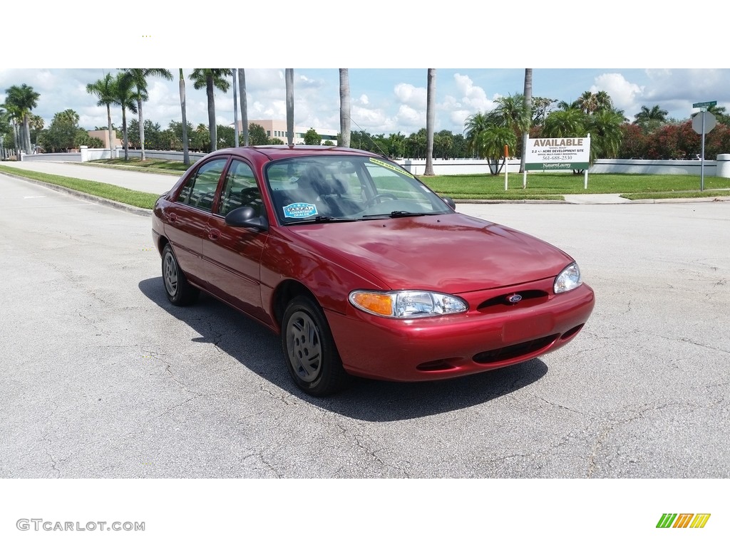 2002 Escort SE Sedan - Bright Red / Medium Graphite photo #6