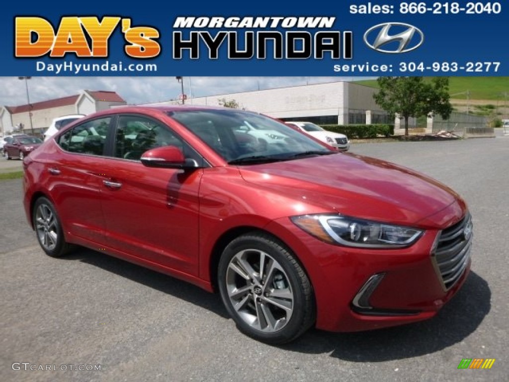 2017 Elantra Limited - Red / Gray photo #1