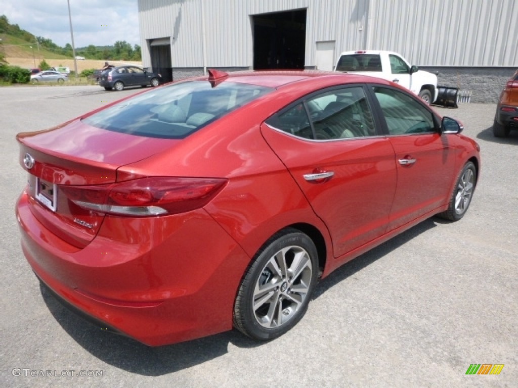2017 Elantra Limited - Red / Gray photo #7