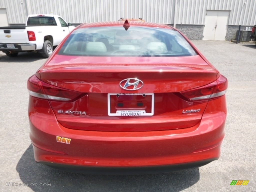 2017 Elantra Limited - Red / Gray photo #8