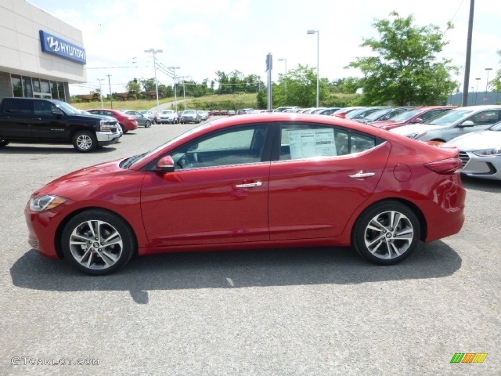 2017 Elantra Limited - Red / Gray photo #10