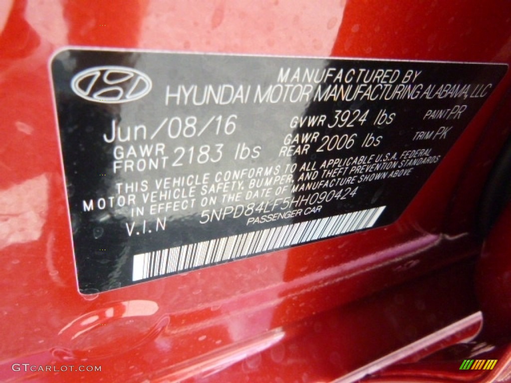 2017 Elantra Limited - Red / Gray photo #15