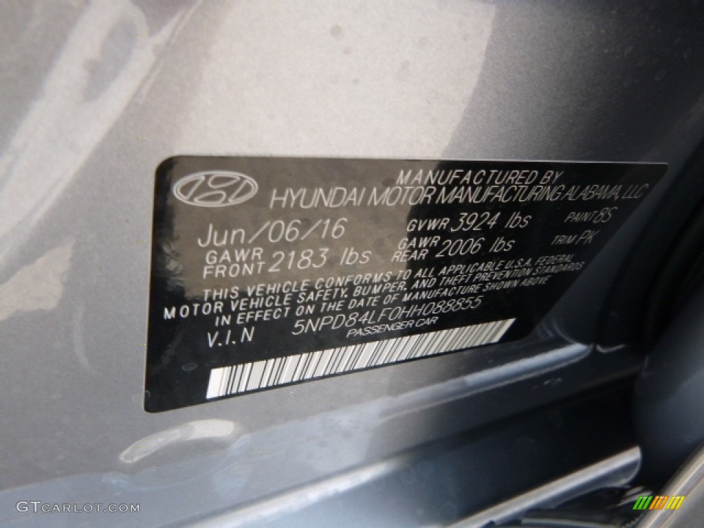 2017 Elantra SE - Gray / Black photo #15