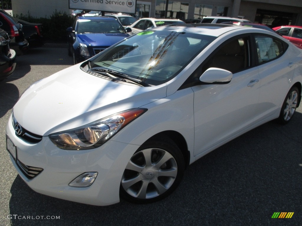 2012 Elantra Limited - Shimmering White / Beige photo #2