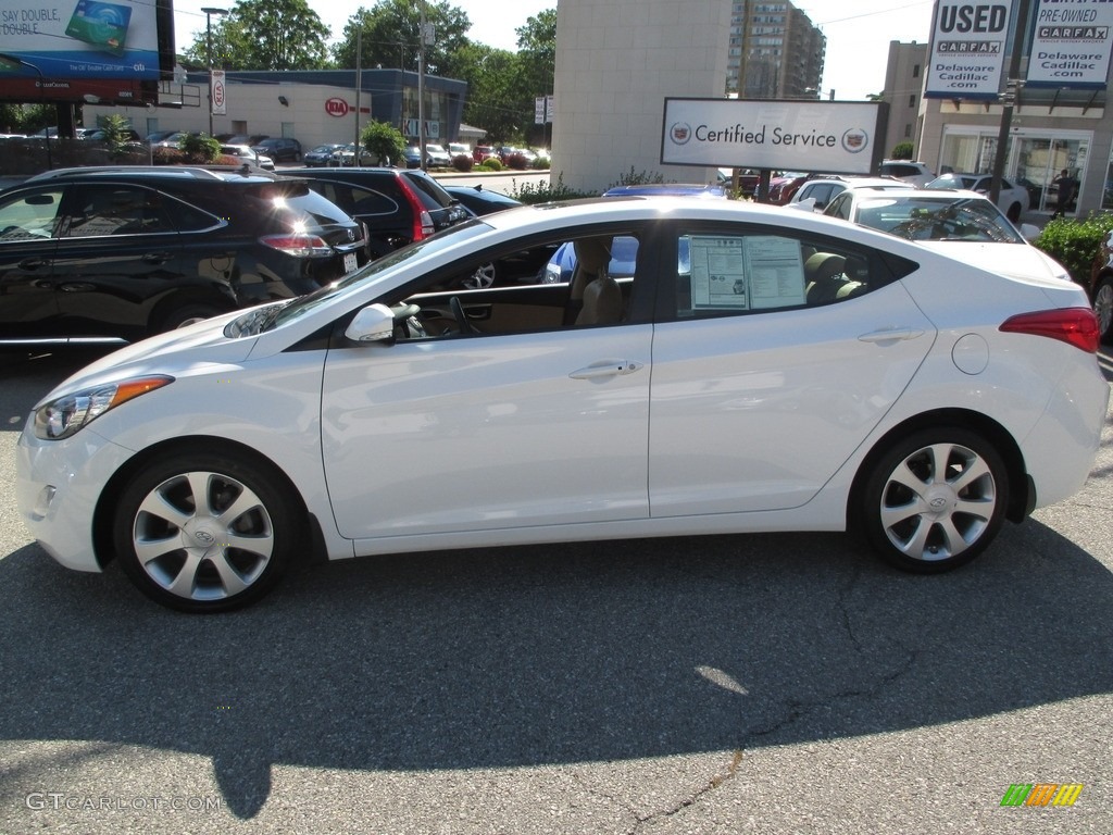 2012 Elantra Limited - Shimmering White / Beige photo #3