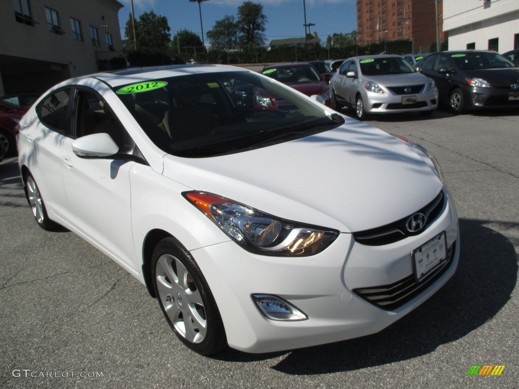 2012 Elantra Limited - Shimmering White / Beige photo #8