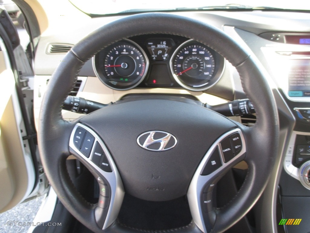2012 Elantra Limited - Shimmering White / Beige photo #10