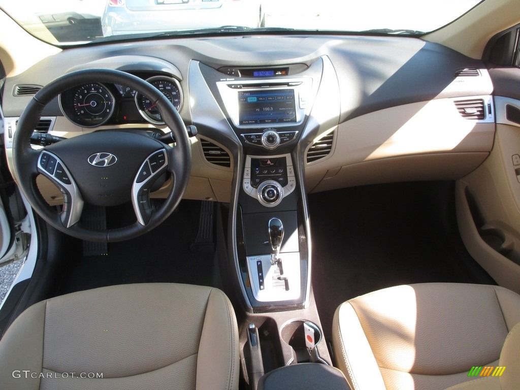 2012 Elantra Limited - Shimmering White / Beige photo #19