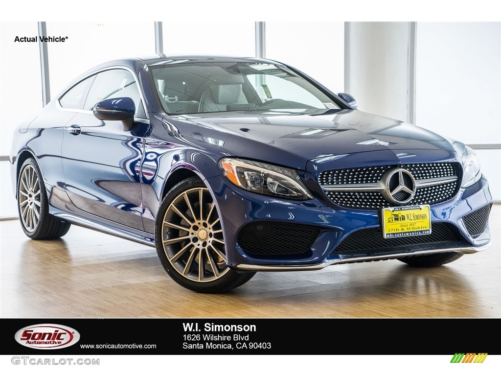 2017 C 300 Coupe - Brilliant Blue Metallic / Crystal Grey/Black photo #1