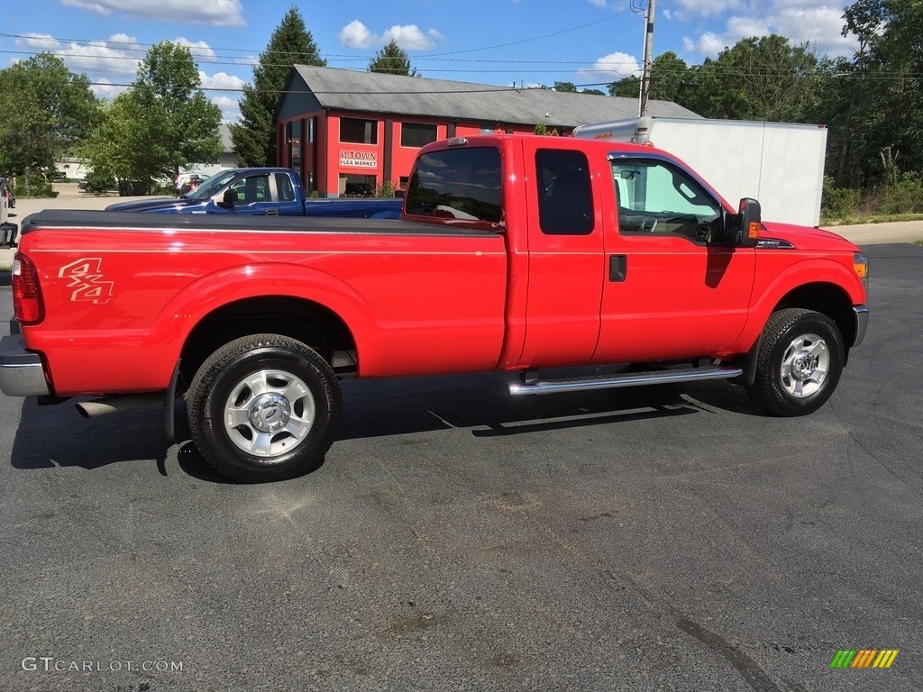 2014 F250 Super Duty XLT SuperCab 4x4 - Vermillion Red / Adobe photo #3