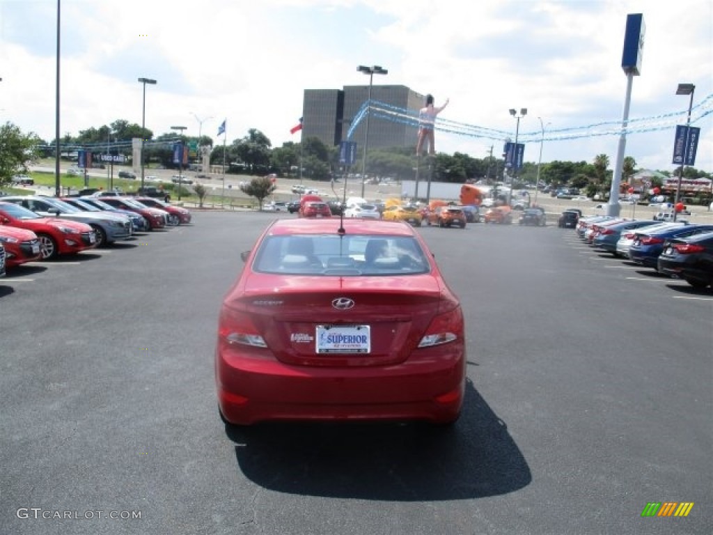 2016 Accent SE Sedan - Boston Red / Gray photo #6