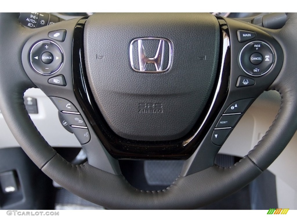 2017 Honda Ridgeline RTL-E AWD Gray Steering Wheel Photo #114126976