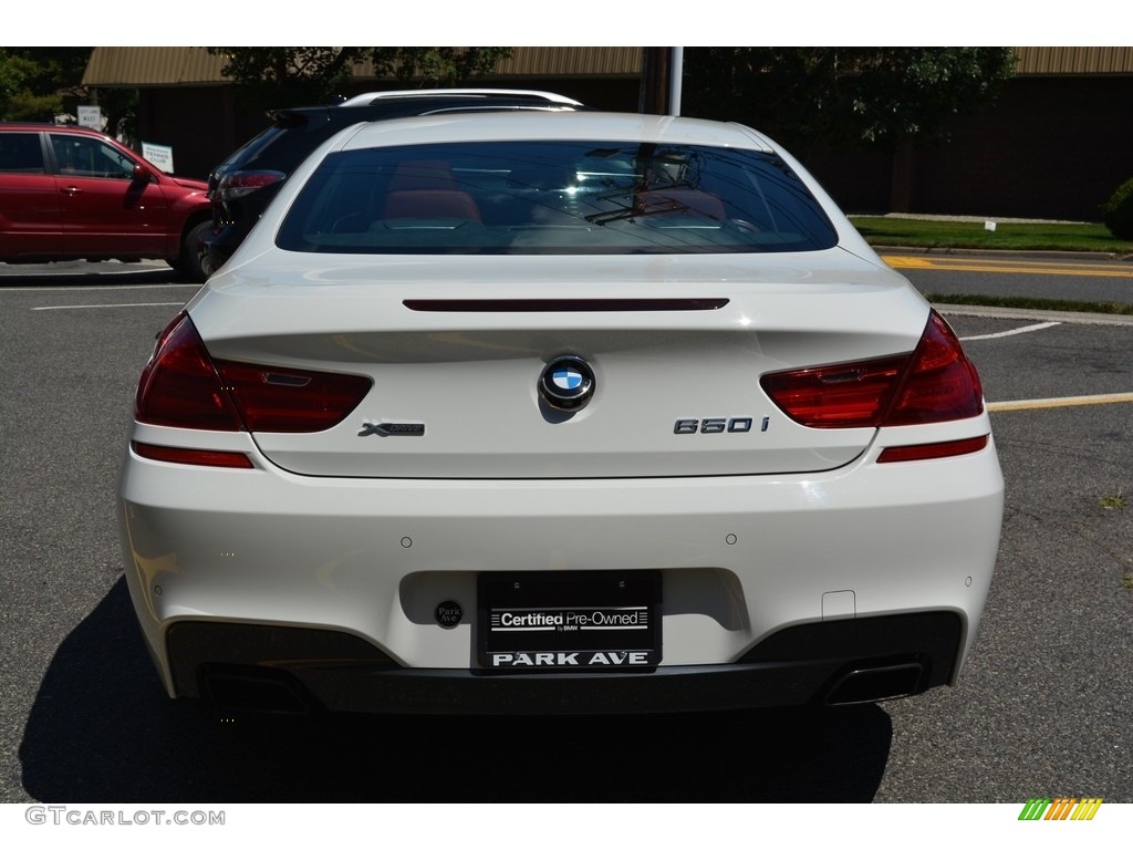 2013 6 Series 650i xDrive Coupe - Alpine White / Vermillion Red photo #4