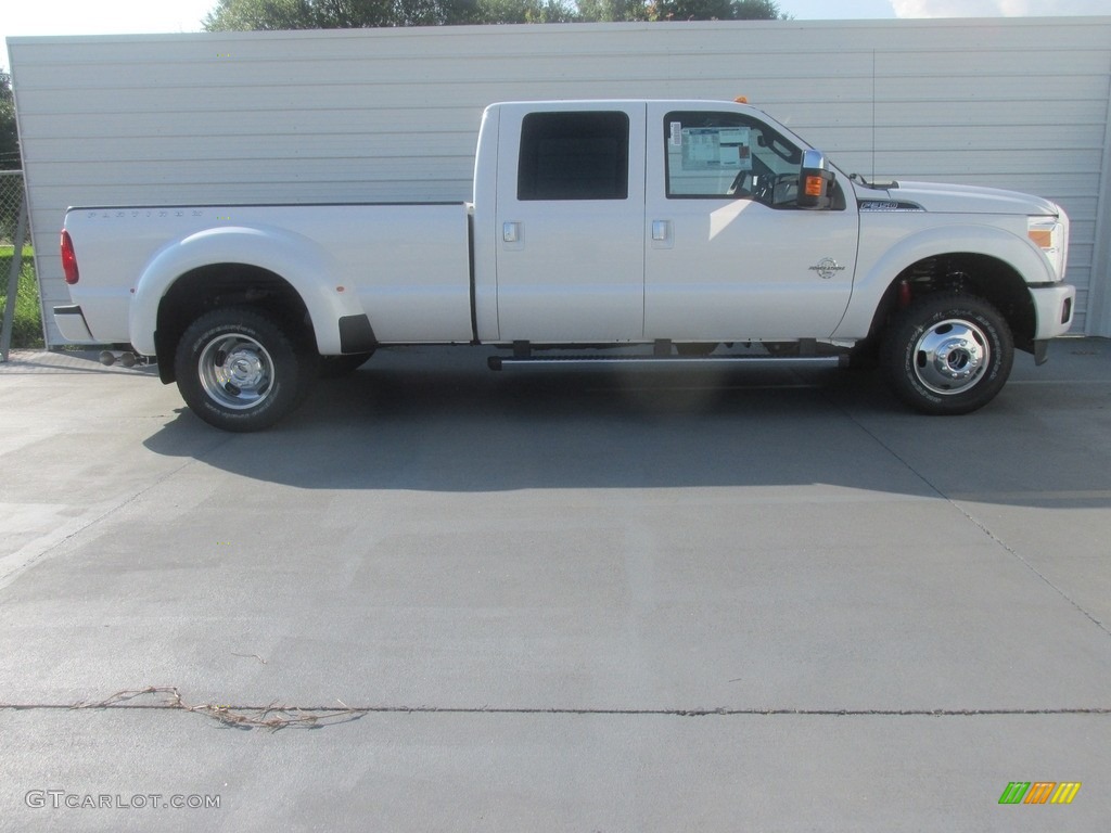 2016 F350 Super Duty Lariat Crew Cab 4x4 DRW - White Platinum Metallic / Black photo #3