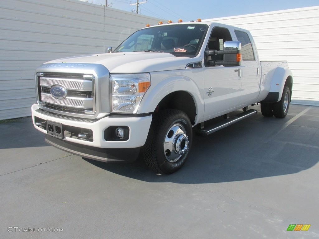 2016 F350 Super Duty Lariat Crew Cab 4x4 DRW - White Platinum Metallic / Black photo #7