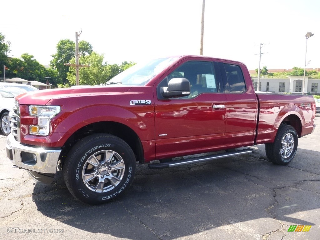 2016 F150 XLT SuperCab 4x4 - Ruby Red / Medium Earth Gray photo #4