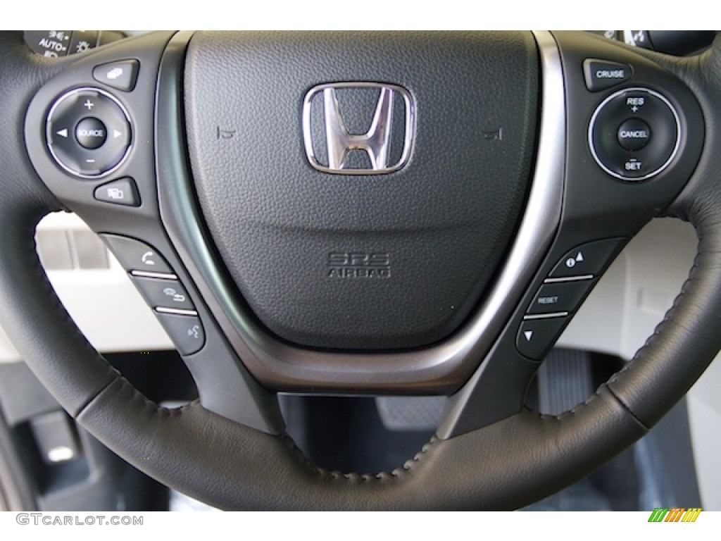 2017 Honda Ridgeline RTL-T AWD Gray Steering Wheel Photo #114159897