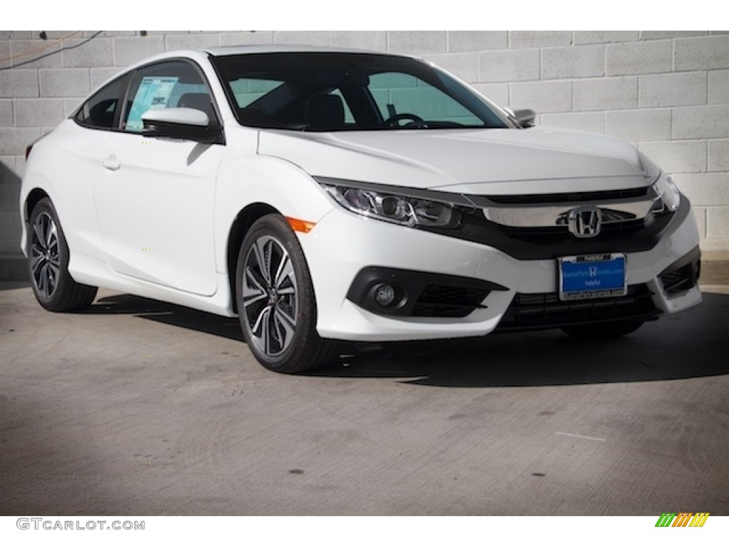 2016 Civic EX-L Coupe - White Orchid Pearl / Black/Ivory photo #1