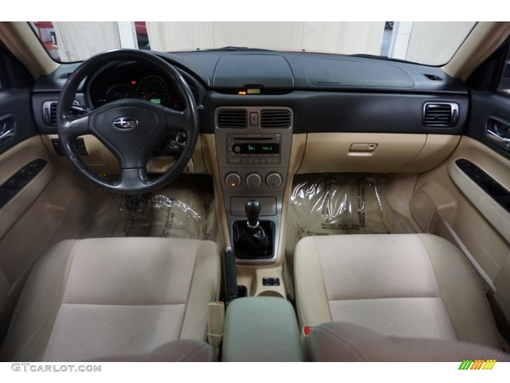 2006 Forester 2.5 X Premium - Garnet Red Pearl / Desert Beige photo #27