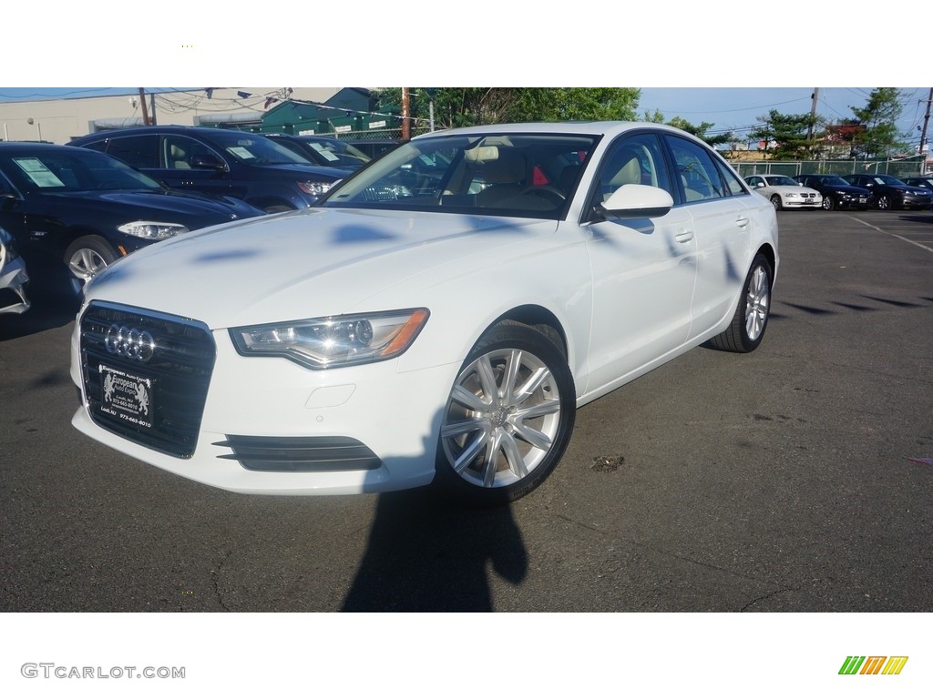 2013 A6 2.0T quattro Sedan - Glacier White Metallic / Nougat Brown photo #1