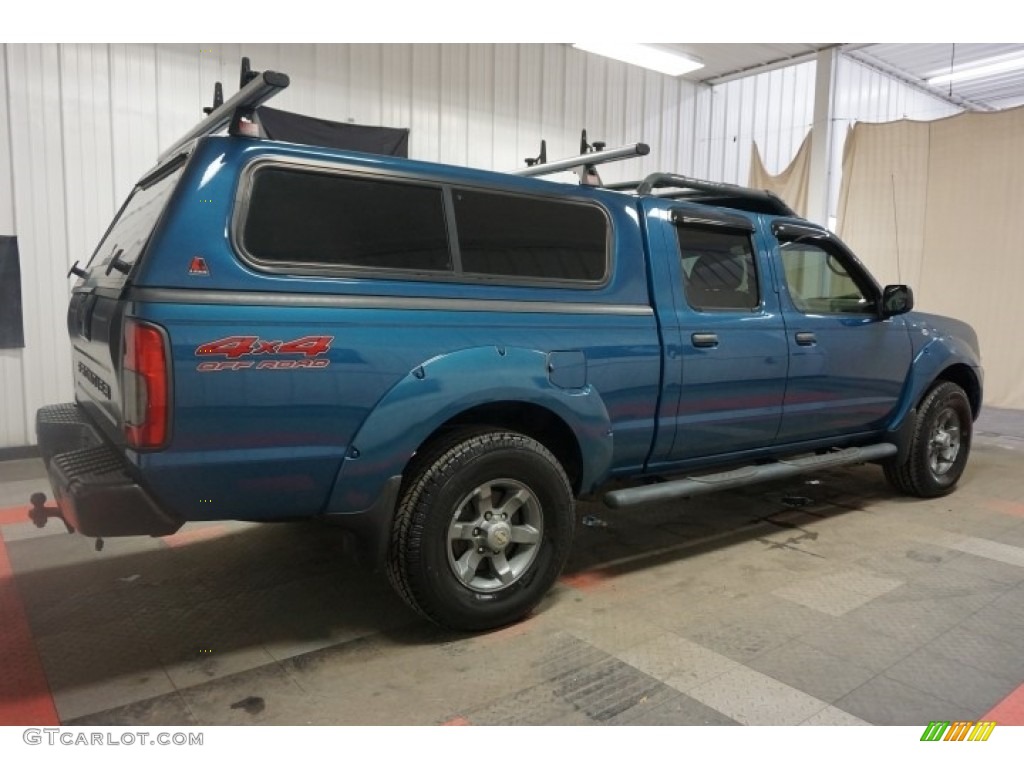2004 Frontier XE V6 Crew Cab 4x4 - Electric Blue Metallic / Gray photo #7