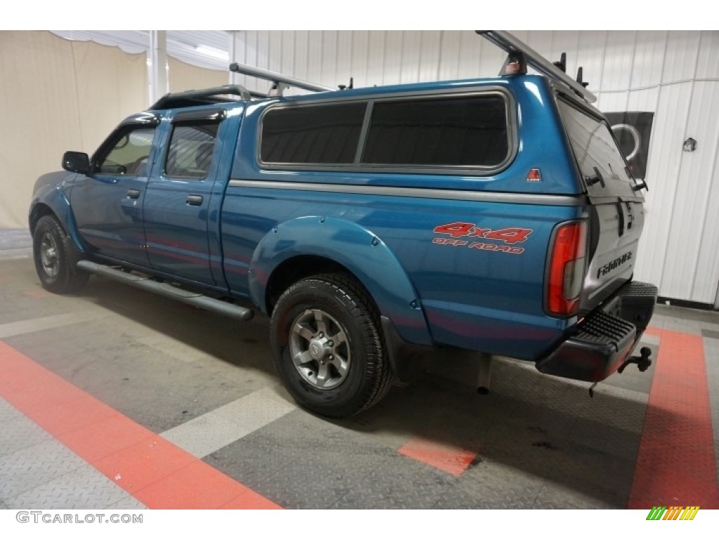 2004 Frontier XE V6 Crew Cab 4x4 - Electric Blue Metallic / Gray photo #11