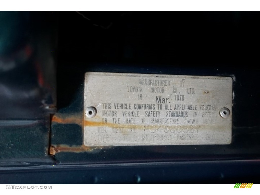 1970 Toyota Land Cruiser FJ40 Info Tag Photo #114175468