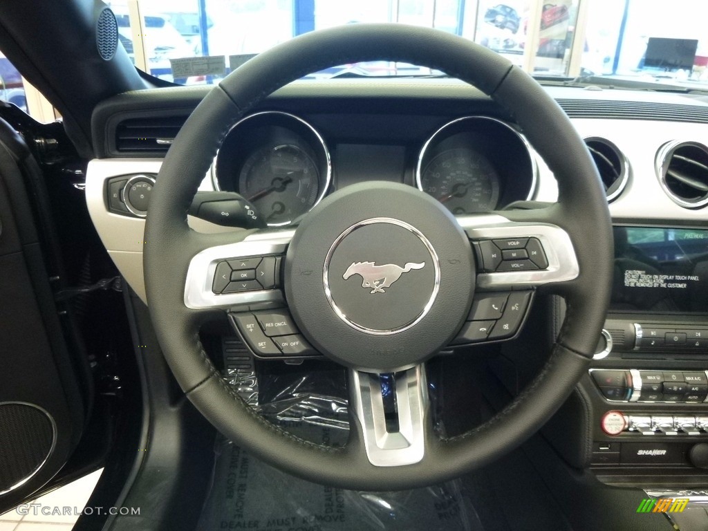 2017 Ford Mustang GT Premium Convertible Ebony Steering Wheel Photo #114178711