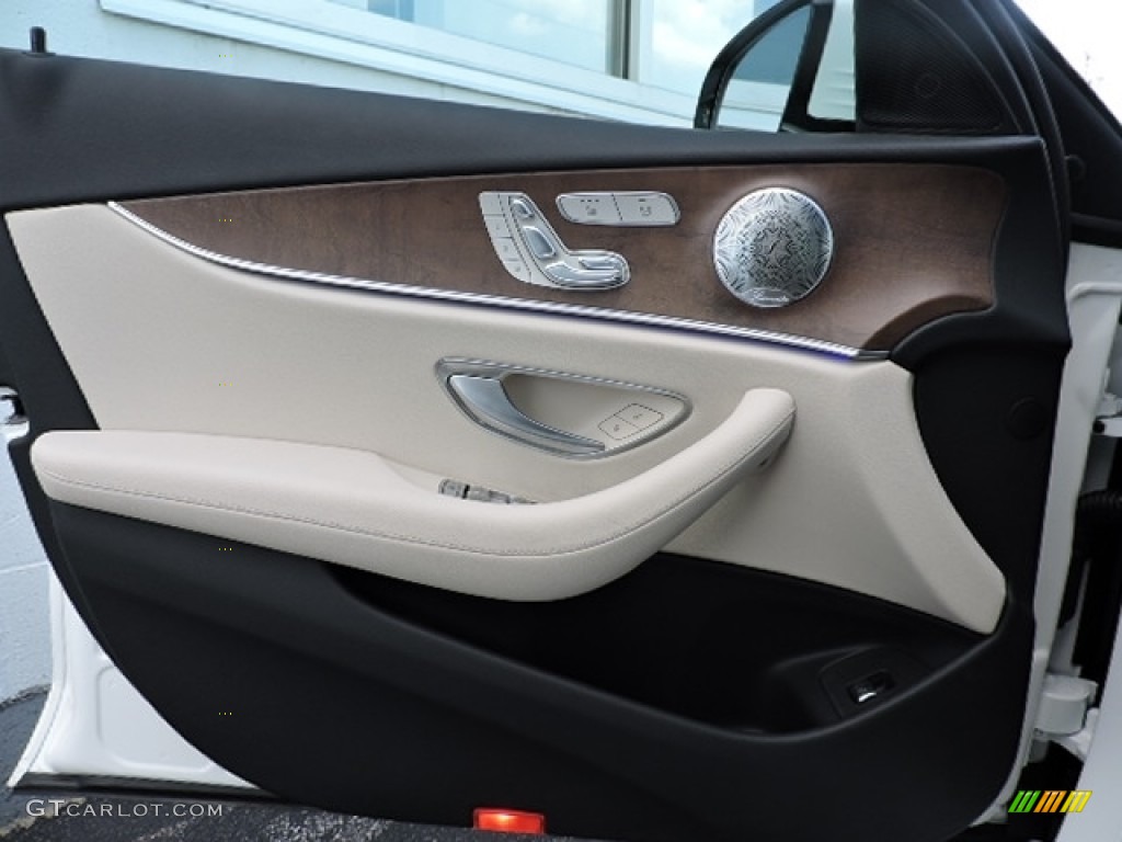 2017 Mercedes-Benz E 300 4Matic Sedan Macchiato Beige/Black Door Panel Photo #114182104