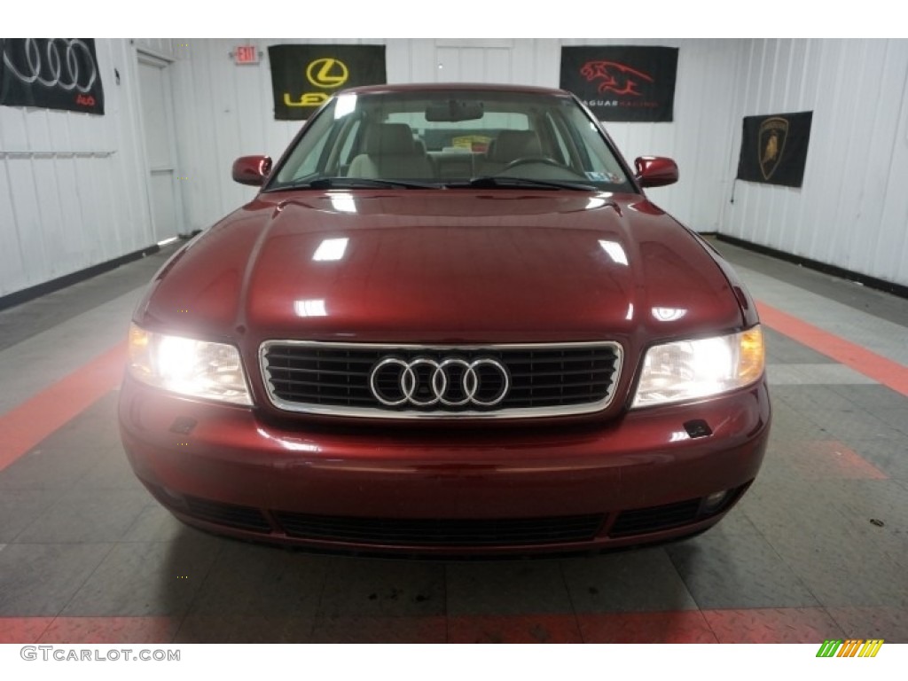 2001 A4 1.8T quattro Sedan - Hibiscus Red Pearl Effect / Ecru/Clay photo #4