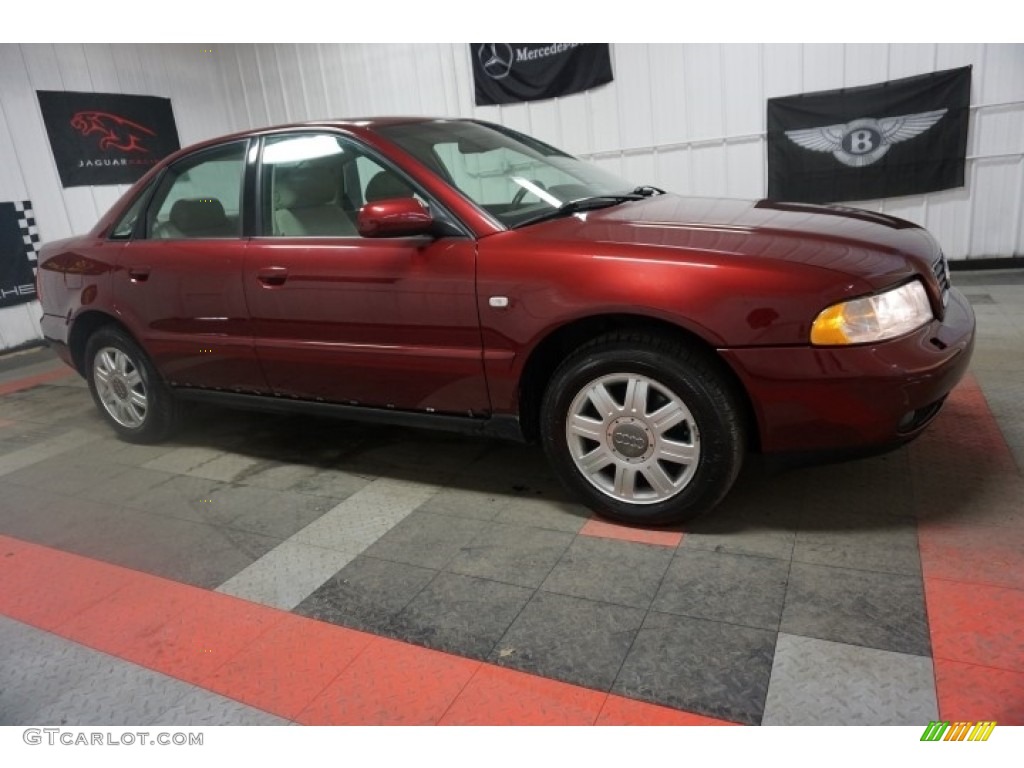 2001 A4 1.8T quattro Sedan - Hibiscus Red Pearl Effect / Ecru/Clay photo #6