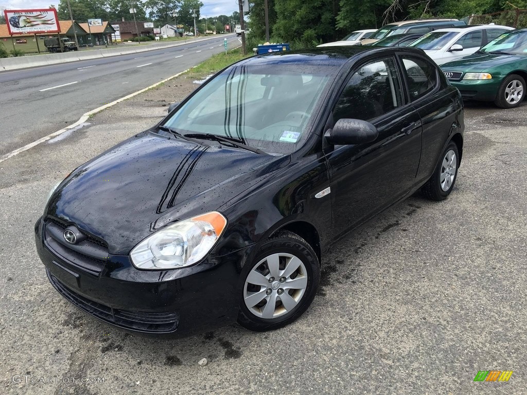 2009 Accent GS 3 Door - Ebony Black / Black photo #1